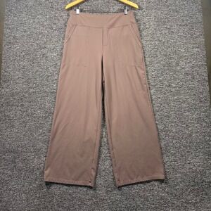 G4Free Womens Wide Leg Yoga Dress Pants Mauve Brown High Waist Large KH2023